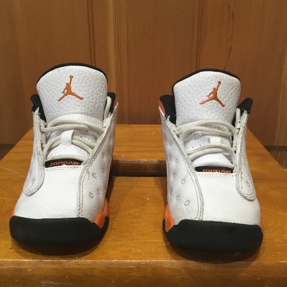 Nike Air Jordan 13 "Starfish" White Orange Retro TD Size 7C PS DJ3004-108 - Picture 3 of 7